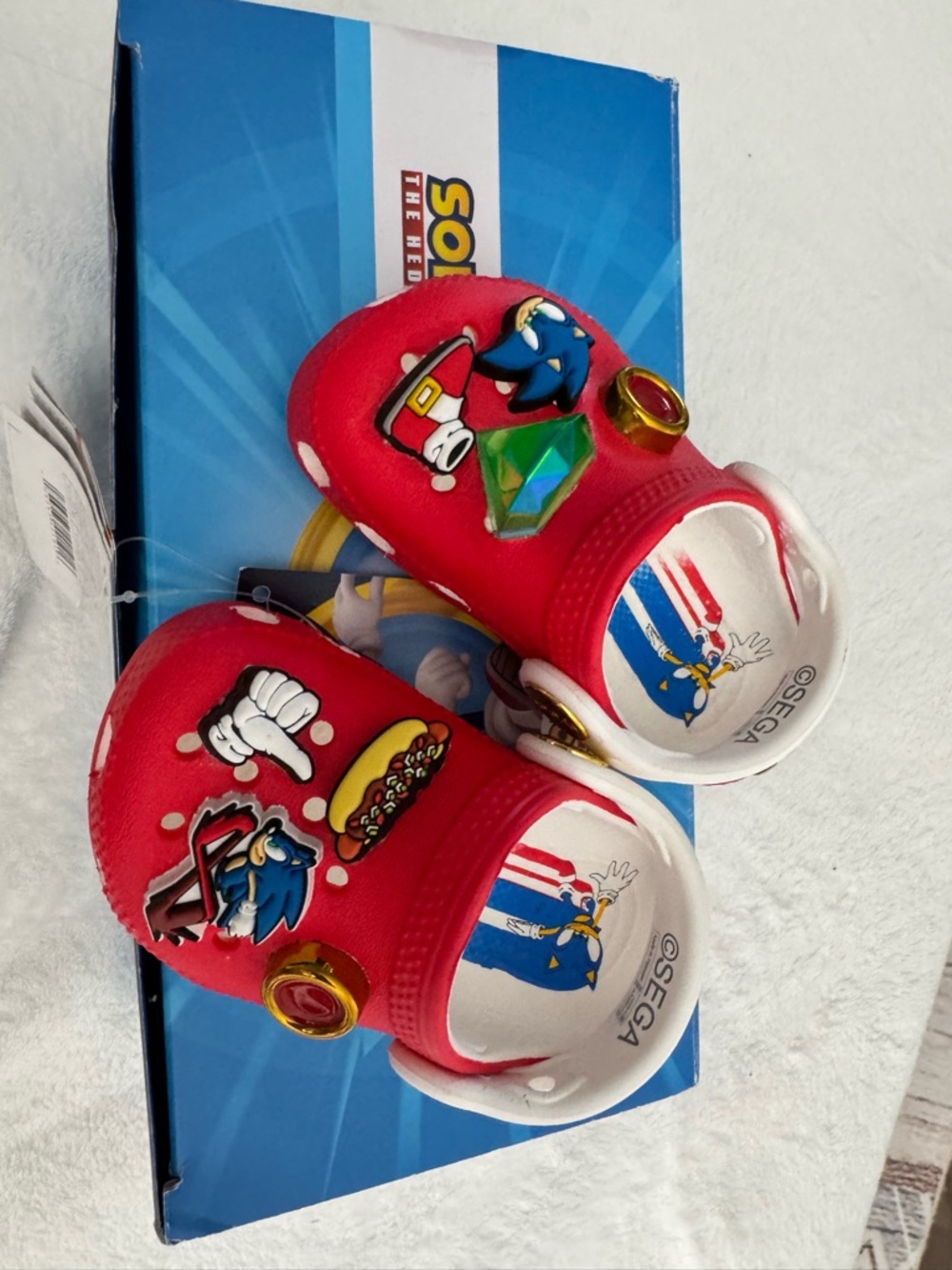 CROCS Red Kids Sonic Character Clogs with Decorative Charms